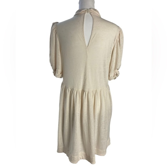 FREE People Beach Linen Puff Sleeve Mini Dress XS - Picture 3 of 11